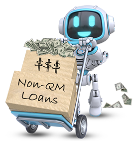 BluePoint Mortgage robot mascot giving a thumbs-up